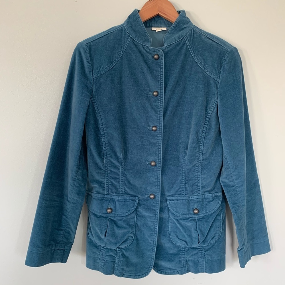 J. Jill Deep Teal Velvet Jacket 2